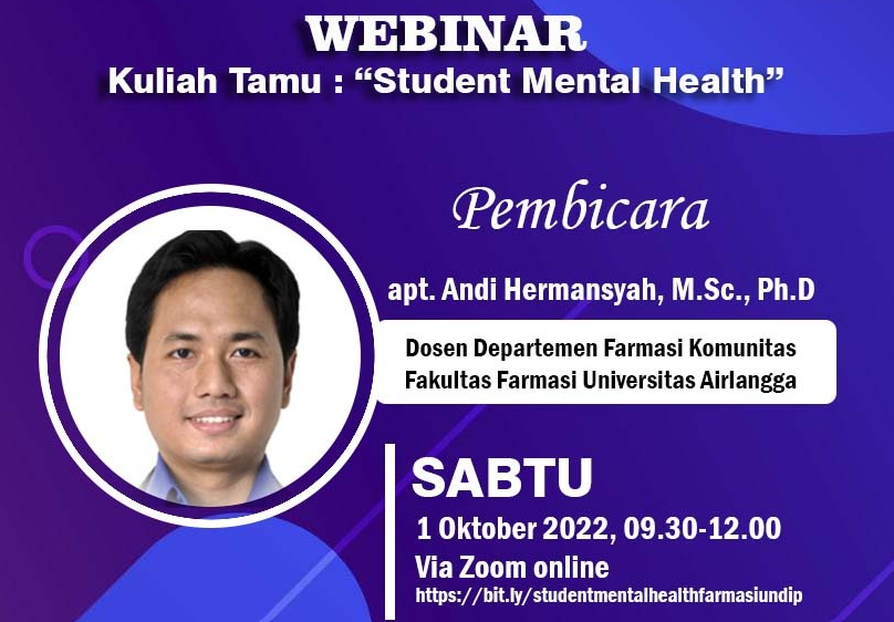 Kuliah Tamu Prodi Farmasi: Student Mental Health